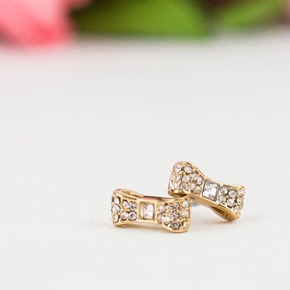 Kate Spade Gold Crystal Ready Set Bow Earrings - Picture 3 of 5